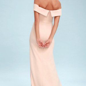 Song of Love Blush Pink Off-the-Shoulder Maxi Dress